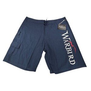 Warbird Swim Board Shorts Mens Navy Cargo  Size 40 Fishing Boating